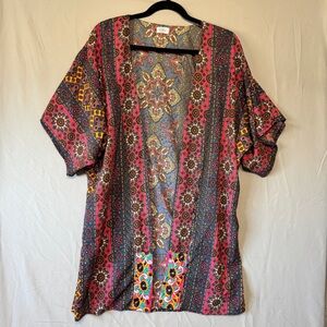 Guru Womens Boho Kimono Floral Embroidered Beach Tropical Sustainable READ